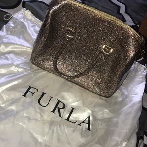 Silver multi colored glitter Furla Candy handbag